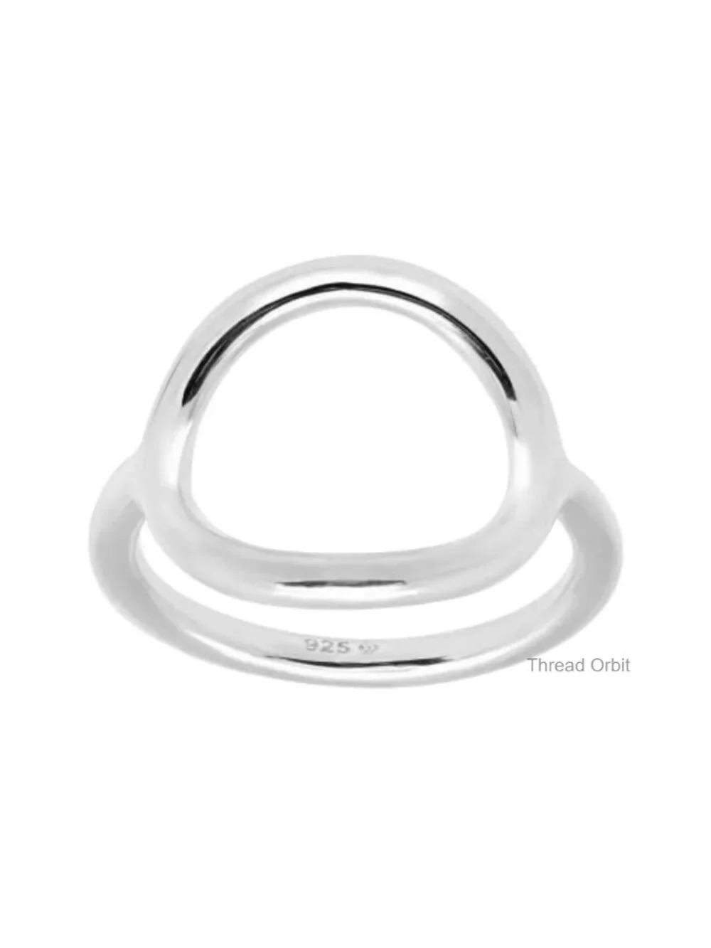 Sterling Silver Open Circle Statement Ring - Size 8